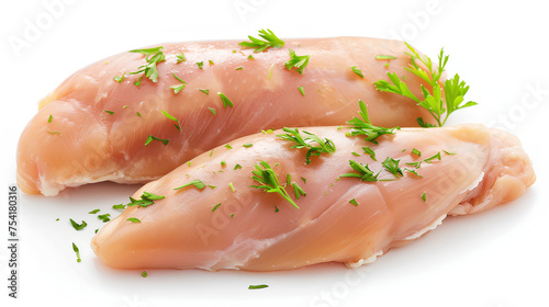 Savoring Simplicity: Chicken Breast Fillet Culinary Delight on a Pure White Canvas