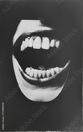 black and white teeth