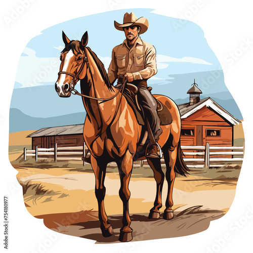 A ranch experience with horseback vector illustration