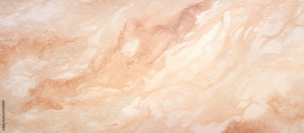 Fototapeta premium A detailed view of a beige marble wall, showcasing the high-resolution granite surface design typical of Italian slab marble.