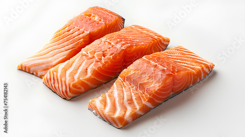 Ocean Elegance: Salmon Fillet Showcase on a Crisp White Palette