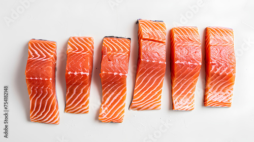 Ocean Elegance: Salmon Fillet Showcase on a Crisp White Palette