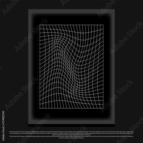 Grid wave vector poster design. suitable for your design