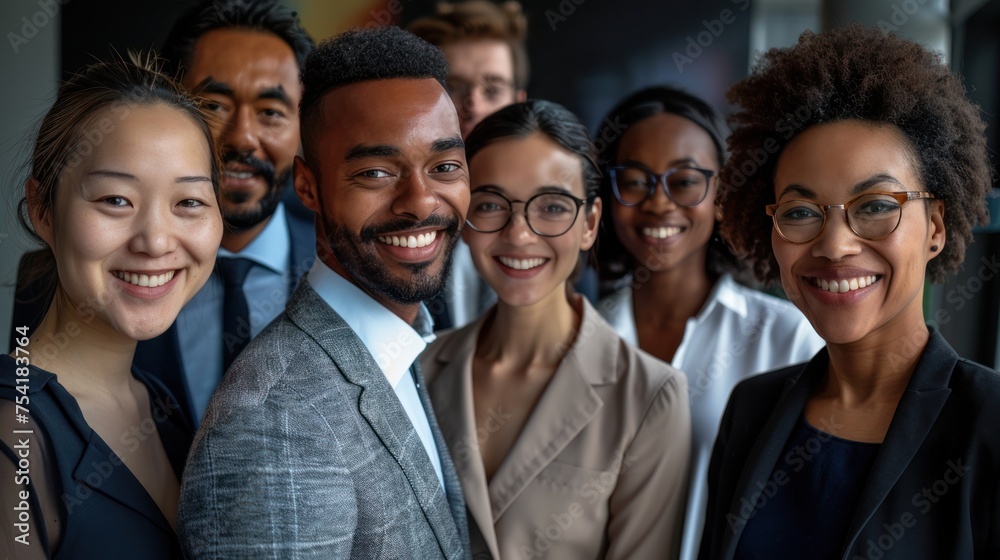 Group of happy multiethnic businessmen and women Group of happy multiethnic businessmen and women