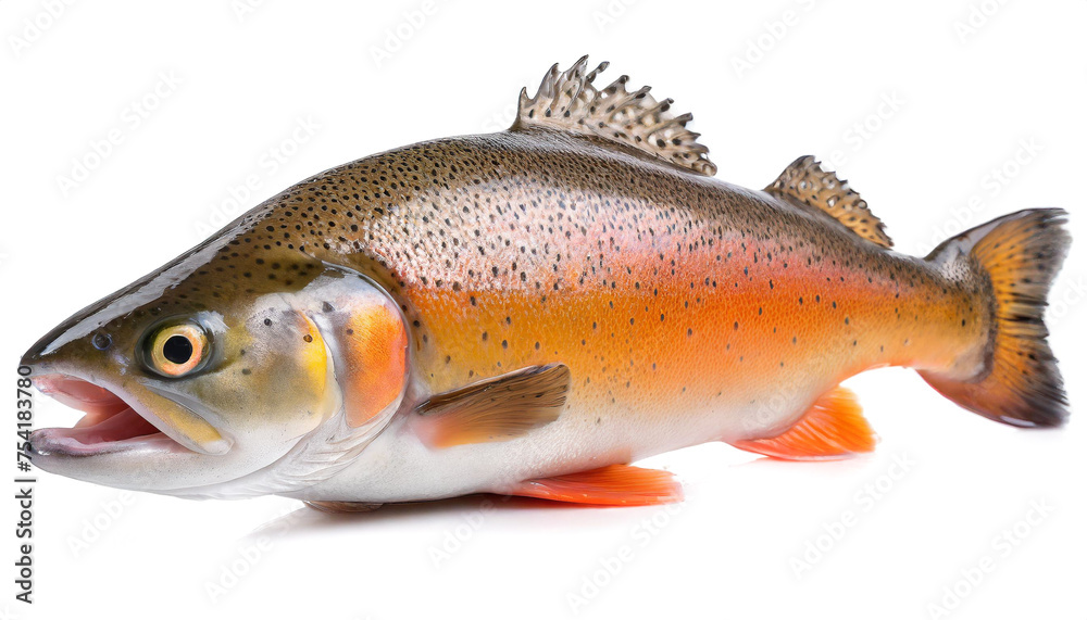 Rainbow trout isolated on white background, cutout Rainbow trout isolated on white background, cutout