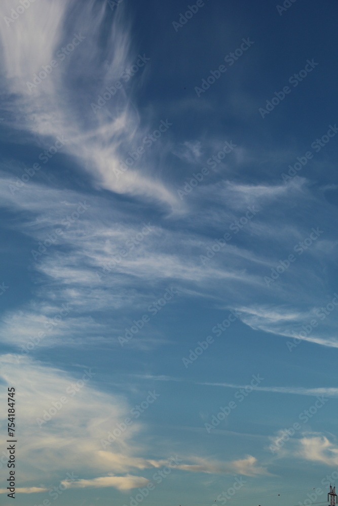 Clear, beautiful blue sky with clouds during sunset Clear, beautiful blue sky with clouds during sunset