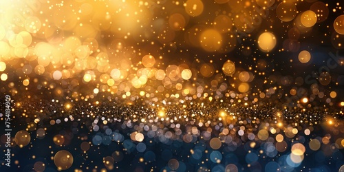 Background in gold abstract with Bokeh effect. Generative Ai