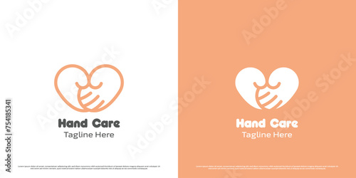 Baby hand design illustration. Silhouette of cute baby hand handshake gesture babysitter care affection help support family. Simple minimal minimalist icon symbol gentle embrace grateful hope.
