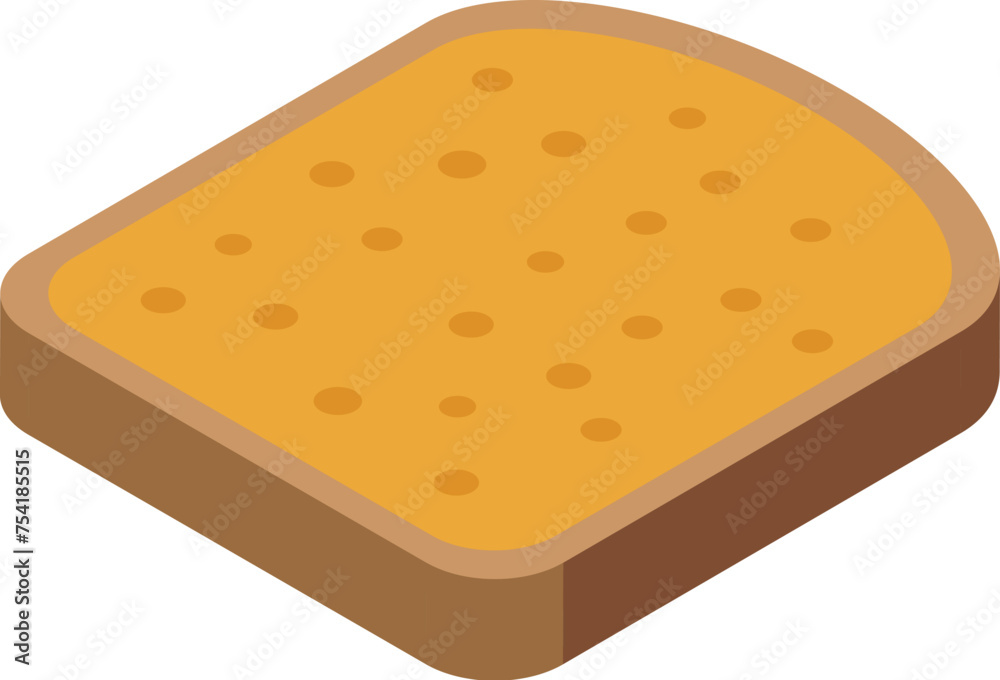 Bread grain slice icon isometric vector. Party nutrition. Piece menu loaf