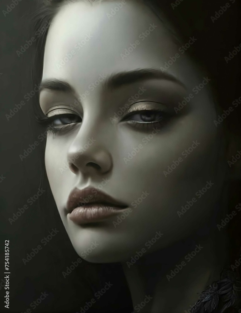 Anxiety symptom and lonely portrait of a woman face. Anxiety symptom and lonely portrait of a woman face.