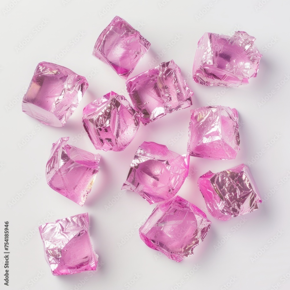 pink ice cubes. pink ice cubes.