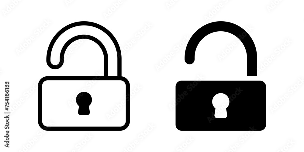 Padlock icon. unlock sign. for mobile concept and web design. vector illustration Padlock icon. unlock sign. for mobile concept and web design. vector illustration