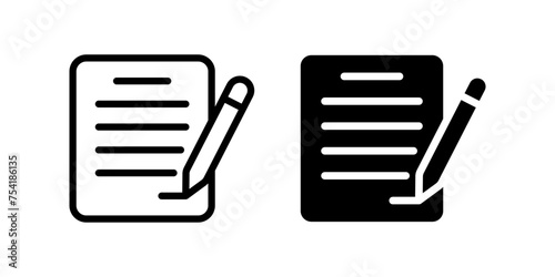 Document icon. write sign. for mobile concept and web design. vector illustrationtwork