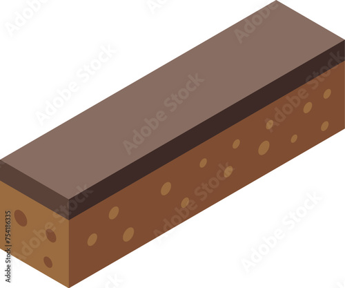 Black bread crouton icon isometric vector. Nutrition grain. Value toasted