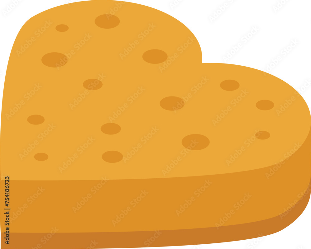 Heart shape bread crouton icon isometric vector. Cheese soup. Nutrition grain Heart shape bread crouton icon isometric vector. Cheese soup. Nutrition grain
