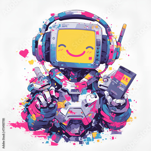 Wallpaper Mural Robot Graffiti, t-shirt design Torontodigital.ca