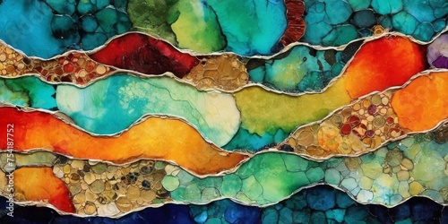 A detail from an alcohol ink luxury paper painting