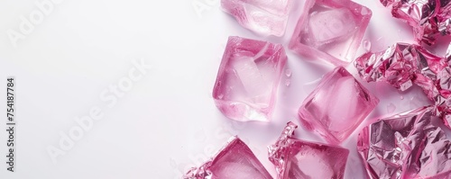 pink ice cubes.