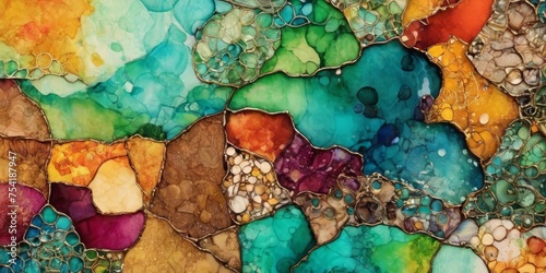 A detail from an alcohol ink luxury paper painting