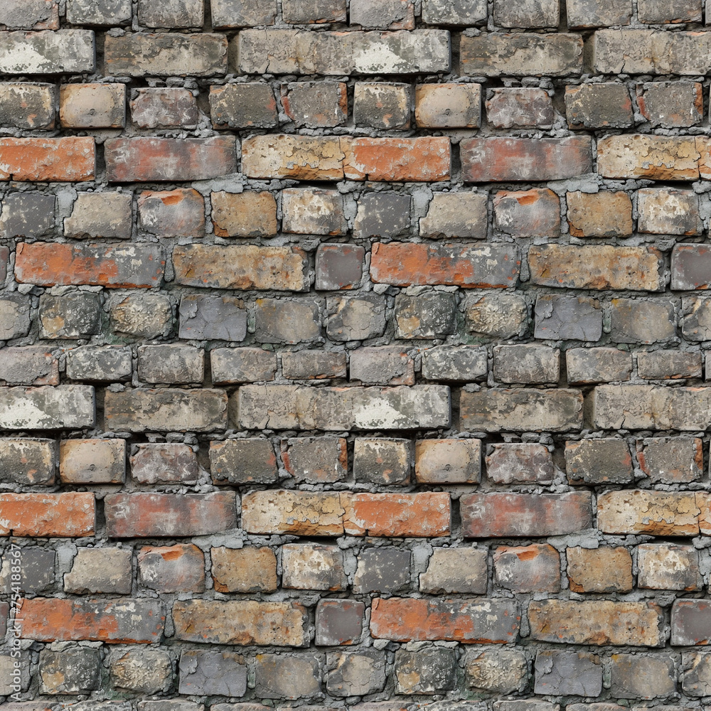 Brick Wall Background Seamless Pattern