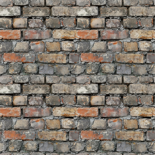 Brick Wall Background Seamless Pattern