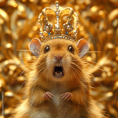 Mysz na tronie w koronie