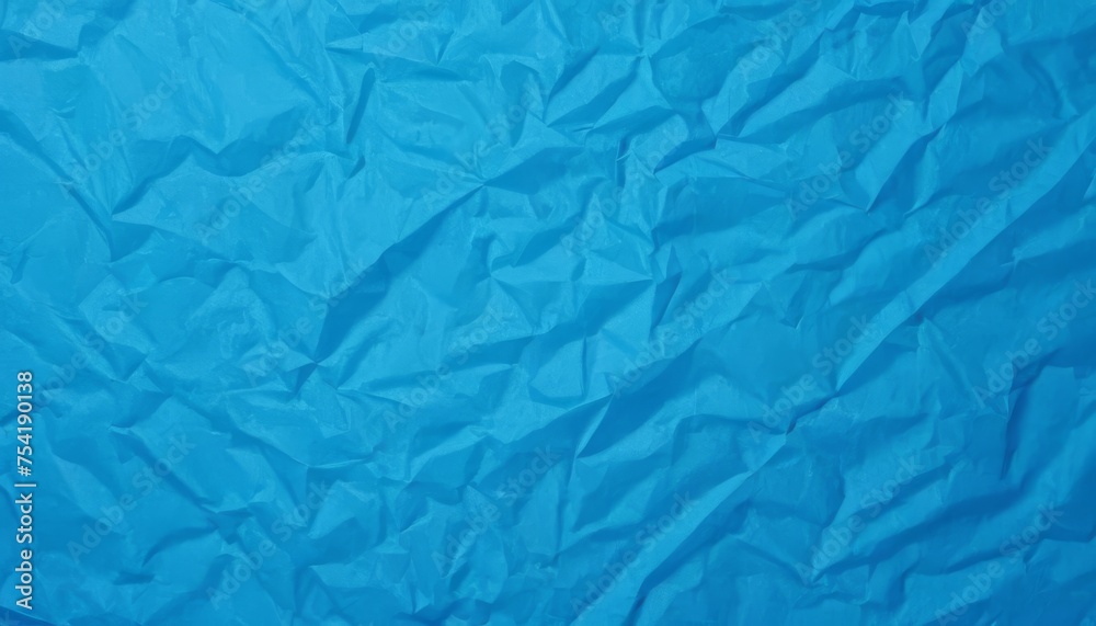 Obraz premium Blank blue crumpled and creased paper poster texture background