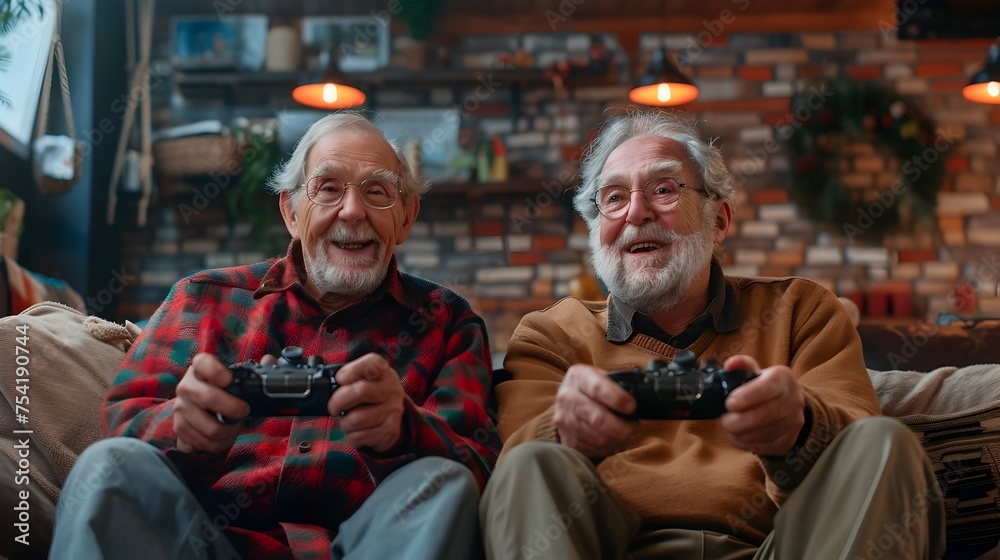 Two Elderly Men Enjoy a Game Together