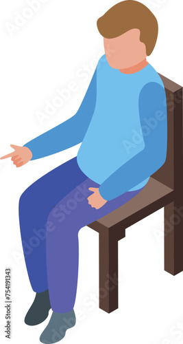 Fast chess move icon isometric vector. Children playing. Recreation sport