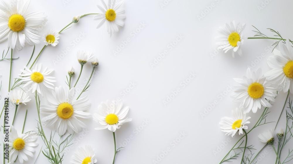 chamomile flowers background. chamomile flowers background.