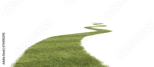Fototapeta Naklejka Na Ścianę i Meble -  Grass path isolated on transparent background. 3D rendering.	
