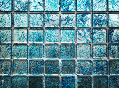 Blue tiny mosaic tiles. © GIS