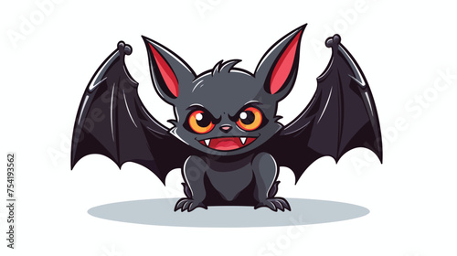 Cartoon vampire bat with thought bubble.