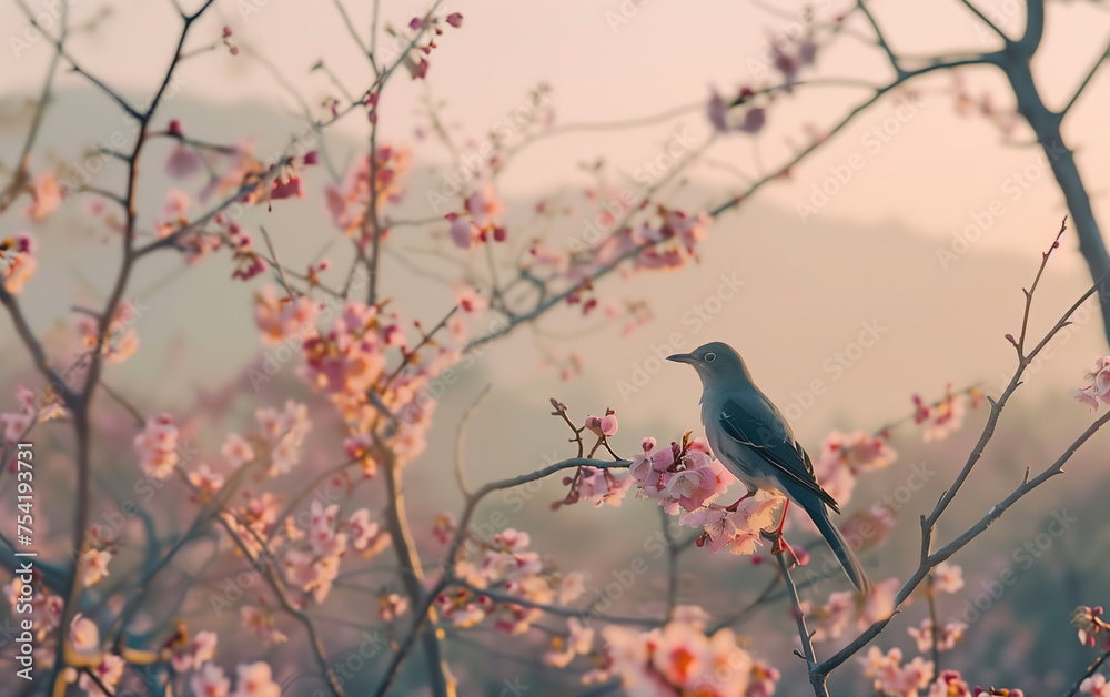 bird on cherry blossom tree,created with Generative AI tecnology.
bird on cherry blossom tree,created with Generative AI tecnology.