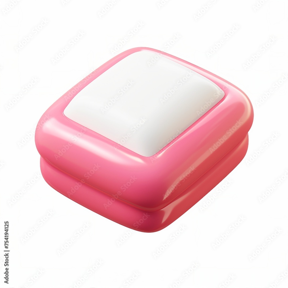 simple gum icon, 3D render, white background, generative AI simple gum icon, 3D render, white background, generative AI