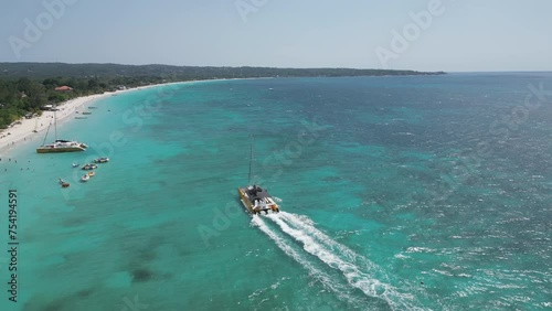 Aerial video over Cartmaran on the Jamaican coastline