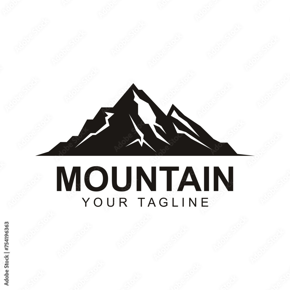 Fototapeta premium Mountain icon Logo Template Vector illustration design. logo suitable for travel, adventure, wilderness, and brand company