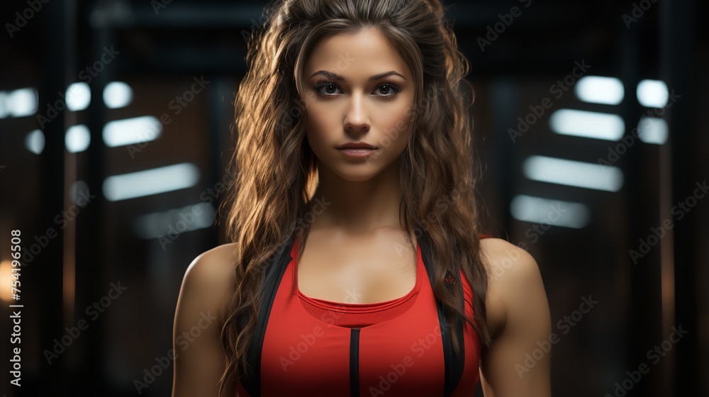 Portrait of a Fitness Girl with Pronounced Physique