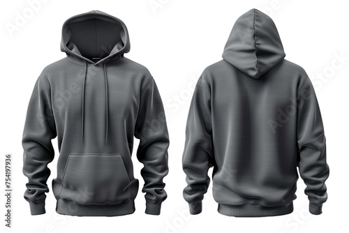 Classic hoodie design mockup isolated on white transparent background.Png file.