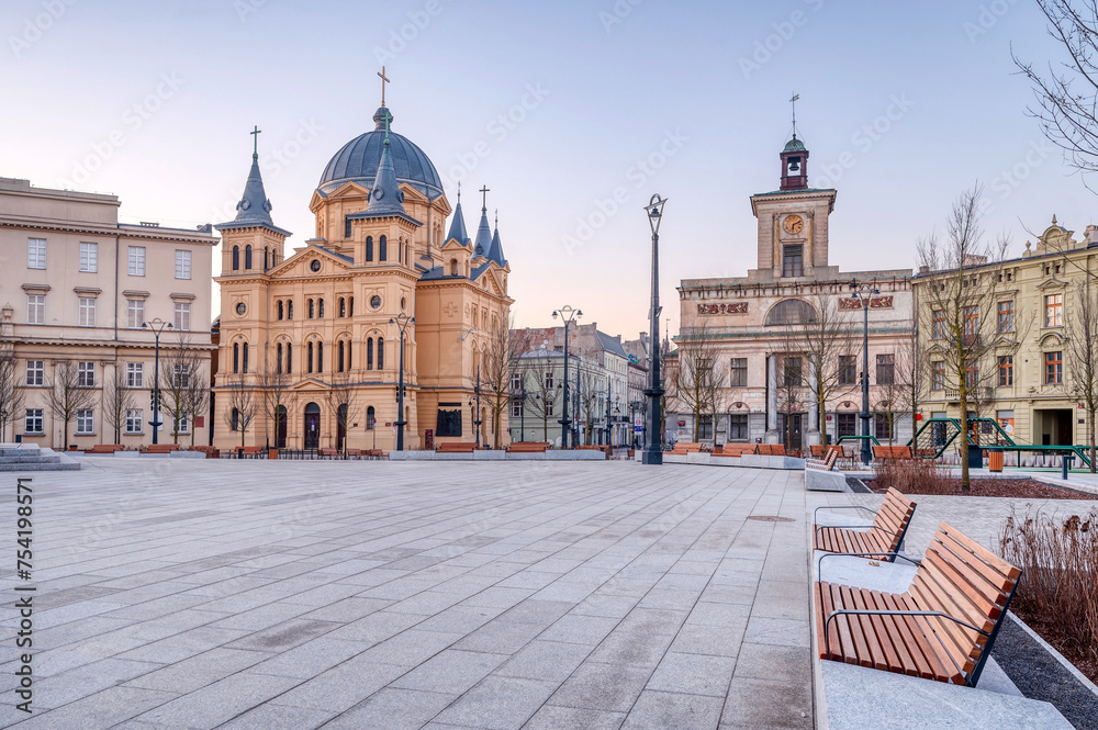 Fototapeta premium Miasto Łódź- widok na Plac Wolności.