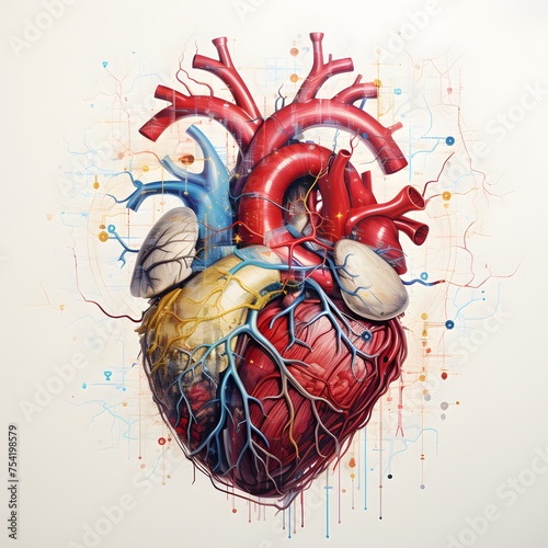 Pretty realistic heart illustration with isolated background