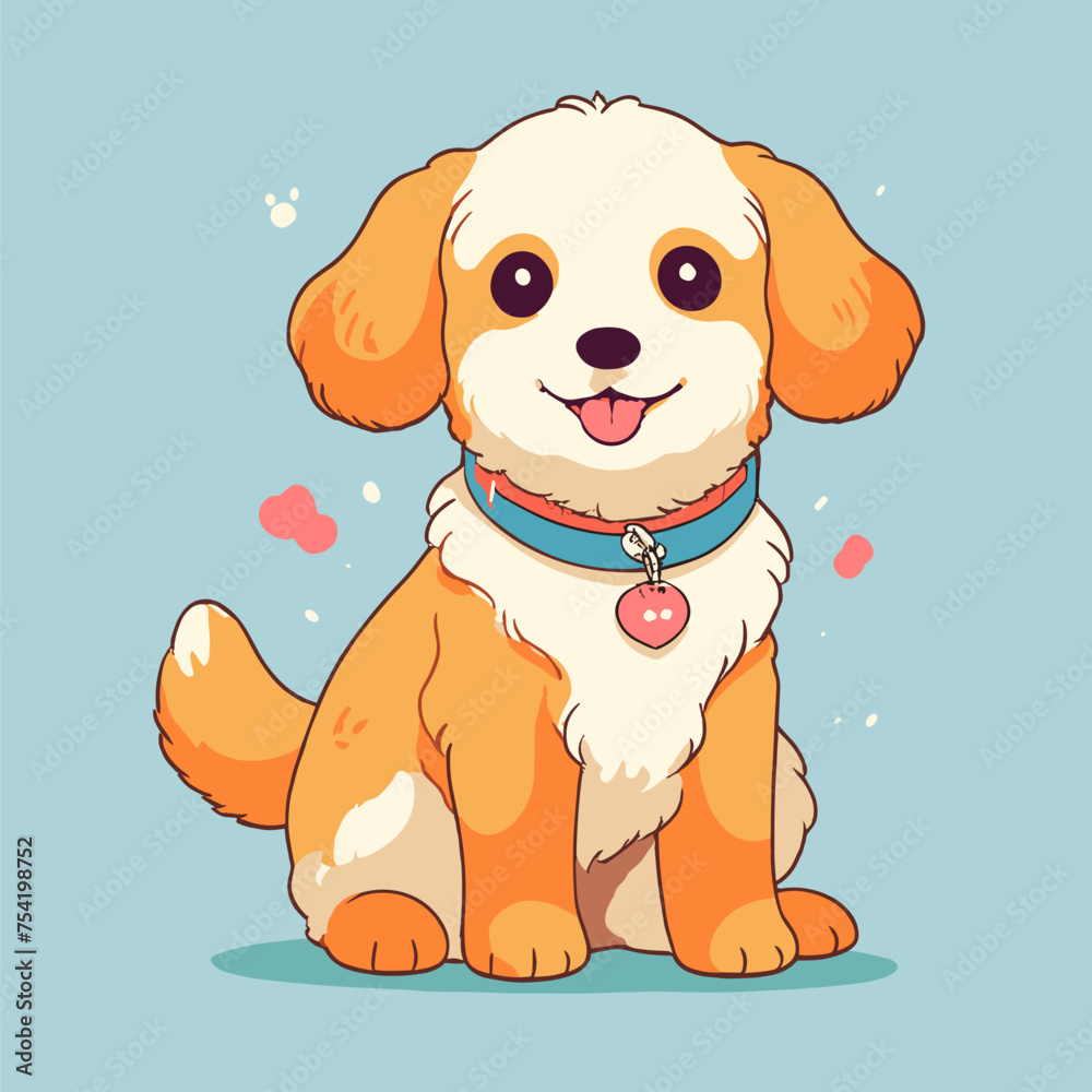 A cute dog portrayed in a vector illustration. A cute dog portrayed in a vector illustration.