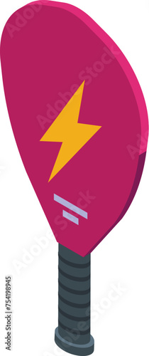 Fast sport paddle icon isometric vector. Pickleball game sport. Player team fitness