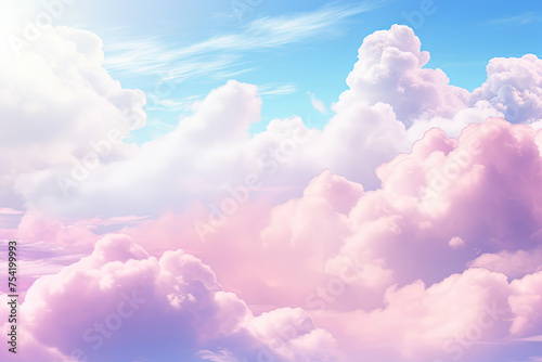 Beautiful sky background with tiny cloud's. Generative AI