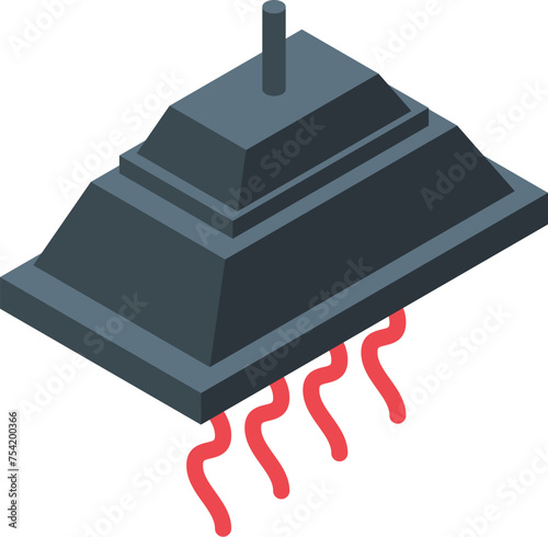 Chicken poultry farm heating icon isometric vector. Stable industry. Chick village