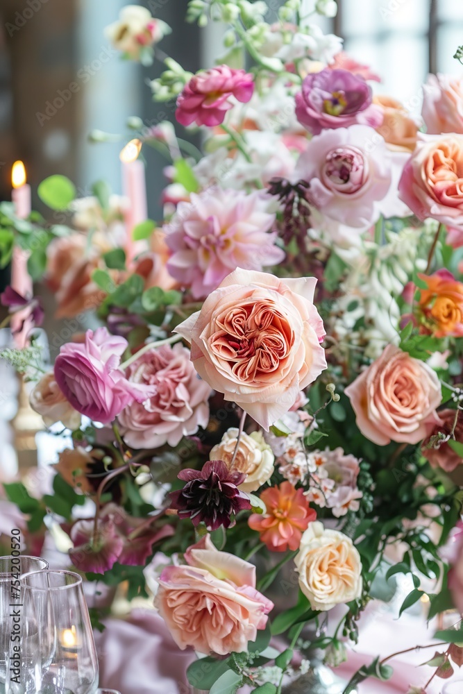 Elegant Table Decor With Flowers and Candles