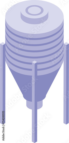 Chicken farm water tank icon isometric vector. Factory breeding. Industry worker