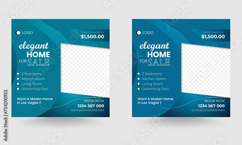 Real estate agency social media banner and elegant home sale template, Real estate web banner, event and cover vector banner template. 