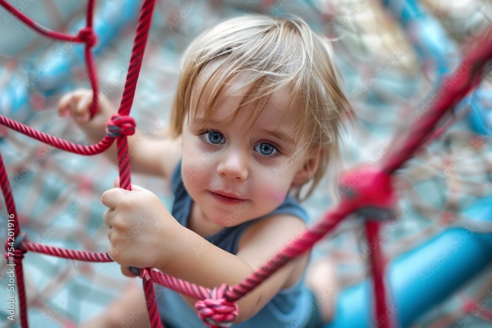 Little Girl Playing in Playground Little Girl Playing in Playground