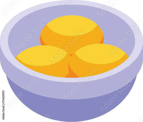 Boiled eggs icon isometric vector. Farmer village. Domestic factory meat